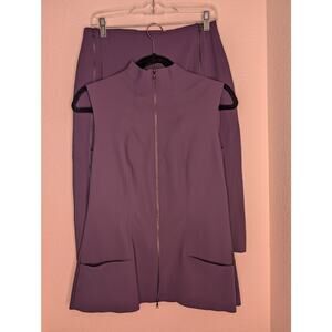 M2057 by Maria Pinto Two-Piece Skirt/Top Zipper Set Purple M